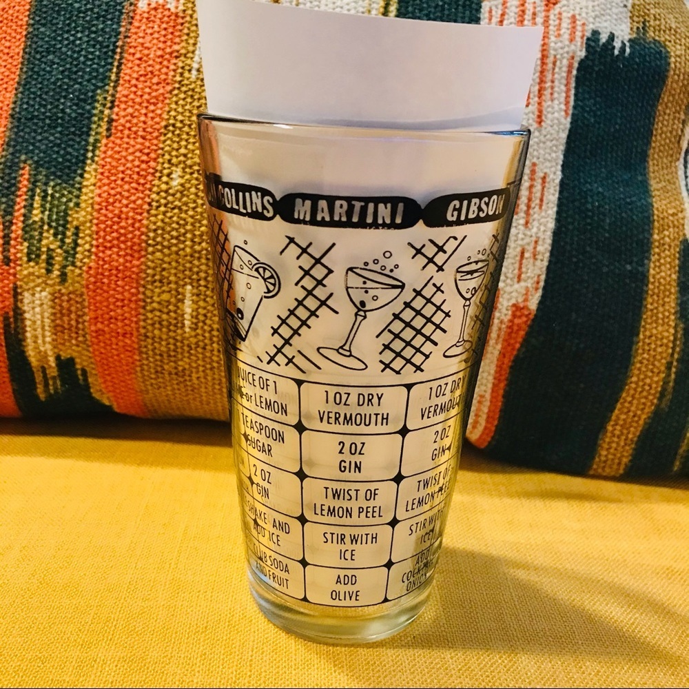 Vintage Federal Glass Cocktail Shaker black glass